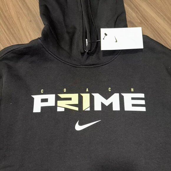 Nike Coach Prime Hoodie Sweatshirt Black Deion Sanders Mens Size Large Pockets - Picture 3 of 6